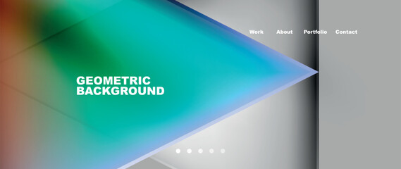 Flowing bright neon gradients geometric abstract background with triangles and lines. Fluid color pattern of color liquid gradient background for wallpaper, banner, background, card, landing page