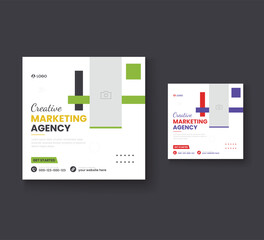 Digital marketing social media and instagram post template banner