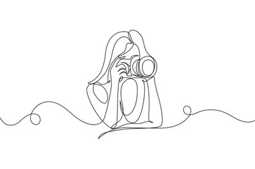 Photograper line art shooting style with transparent background