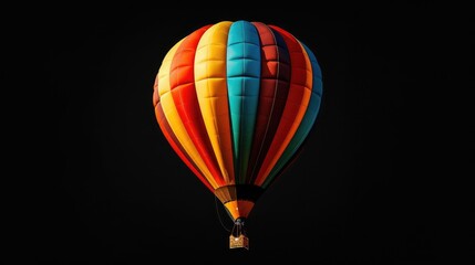 Fototapeta premium Colorful hot air balloon against dark backdrop
