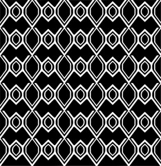 Naklejka premium White background with black pattern. Seamless texture for fashion, textile design, on wall paper, wrapping paper, fabrics and home decor. Simple repeat pattern.