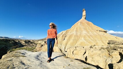 hiker on top of mountain