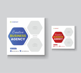 Digital marketing social media and instagram post template banner