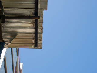 Roof with polyethylene foam insulation ( pe foam) that expired. It can be micro  plastic garbage pollution that danger for health.