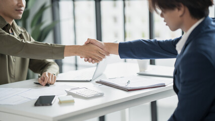 Corporate Collaboration Two Entrepreneurs Engaged in a Productive Business Meeting