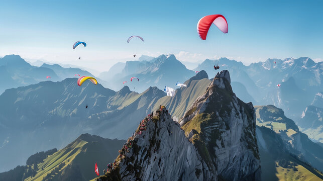 Paragliding on Swiss Alps