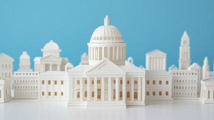 Explore the creativity of paper craft with illustrations depicting iconic buildings, famous locations, and architectural wonders with intricate detail. Clean and Clear Color, Realistic Photo, ,