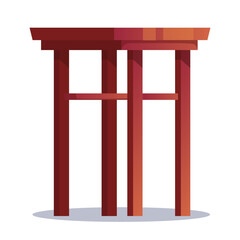 Chair furniture wooden fabric textile home interior armchair isolated concept. Vector flat graphic design illustration