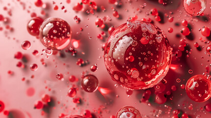 water drops on red background