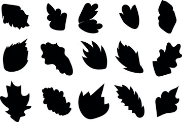Autumn Leaves collection silhouette vector trendy design