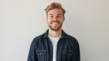 Fototapeta premium The smiling man in denim