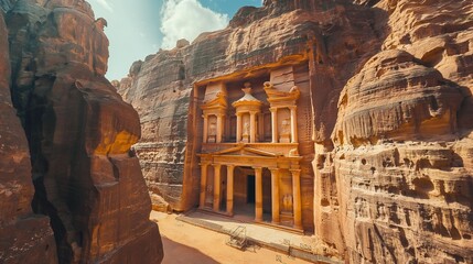 AI generator image of  Petra,jordan