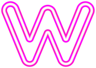 Neon font with luminous bright pink lowercase letters typography design-w