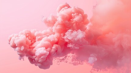 Fototapeta premium Vibrant pink cloud with minimalistic creative paint background