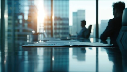 Bankruptcy lawyer consulting with a client in a modern office