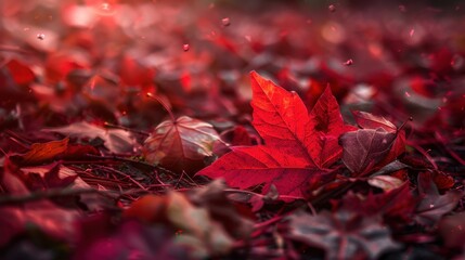 The Vibrant Red Autumn Leaves