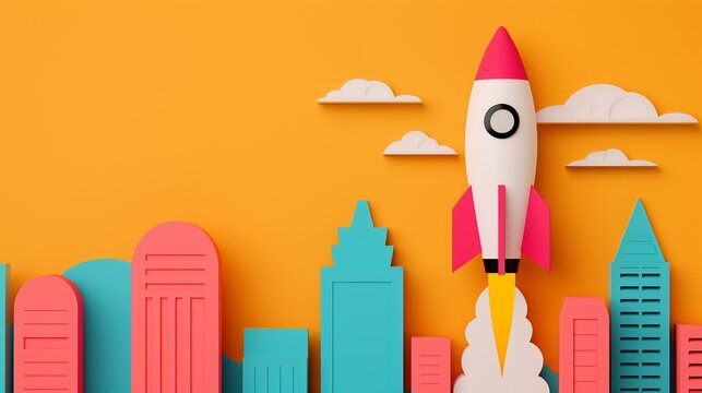 Explore the concept of success in startup ventures with abstract illustrations showcasing creativity, innovation, and entrepreneurial spirit. Clean and Clear Color, Realistic Photo, , Minimalism,