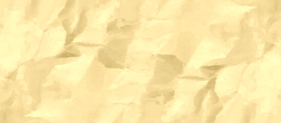 Fototapeta premium Old brown crumpled paper texture. horizontal banner texture wallpaper. old grunge parchment background. Vintage ancient empty copy space.