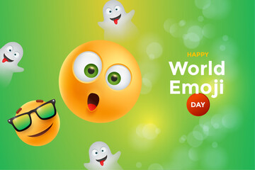 World Emoji Day Creative Ads Design. World Emoji Day, 17 july, vector, 3d illustration