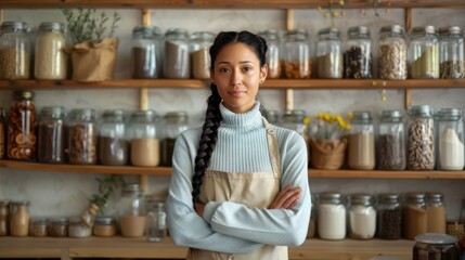 The woman with spice jars