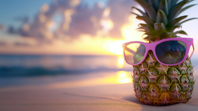 Pineapple Sunglasses at Sunset