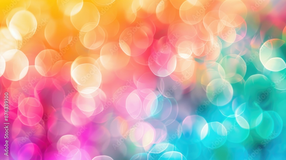 Wall mural blurred background with bokeh design and mixed colors for designers