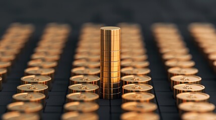 Showcase abstract depictions of financial success with visuals that illustrate market dynamics, investment opportunities, and wealth accumulation. Clean and Clear Color, Realistic Photo, , Minimalism,