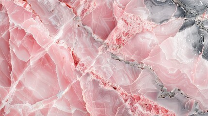 A close-up of pink and grey marble