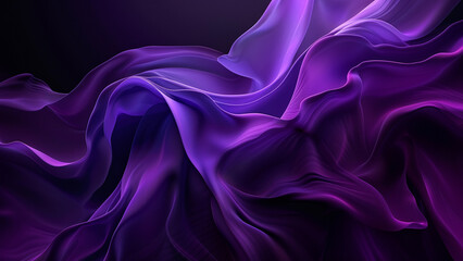 Obraz premium A mesmerizing abstract image featuring flowing waves of purple and blue fabric. 