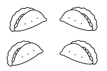 Empanadas line art design charming food illustration drawing