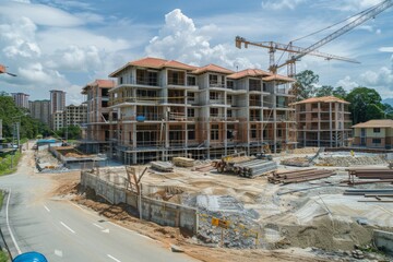 Fototapeta premium An apartment construction site in Malaysia.