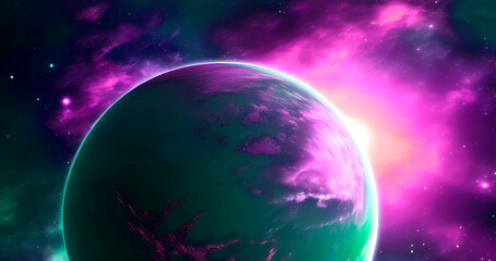 Abstract elegant wallpaper with alien planet