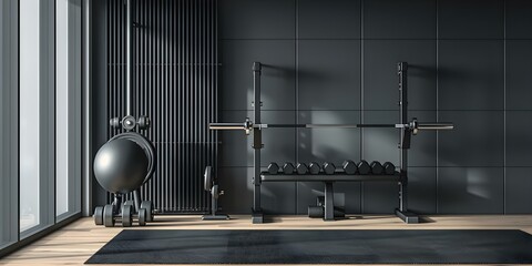 Essential minimalist home gym equipment for effective athome workouts. Concept Dumbbells, Resistance Bands, Yoga Mat, Jump Rope, Exercise Ball