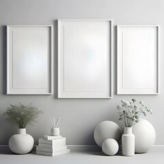 A mockup of three wall art