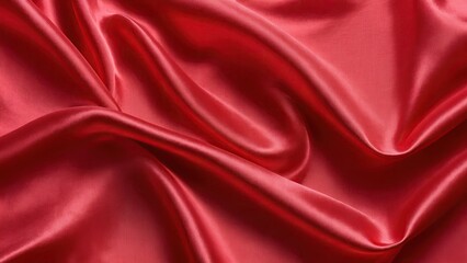 Obraz premium A red fabric with a multitude of large folds on its surface, and a minimal amount of folds on the fabric