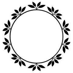 Abstract floral frame vector art illustration