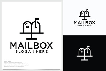 Mailbox design. Postbox and Inbox Vector Symbol. Mailbox icon logo vector design