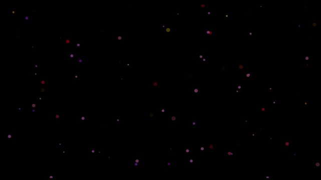 Light Multicolor Sequin Glitter Light Wall Grid Background Loop. Colored dots flying in on a black background