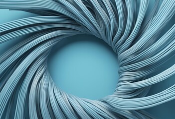 Obraz premium a mesmerizing light blue spiral pattern with intertwining wires on a matching light blue background, perfect for wallpaper design.