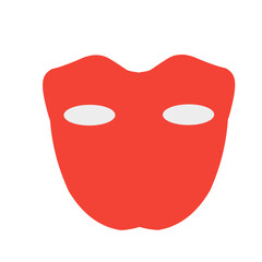 Carnival mask red silhouettes vector