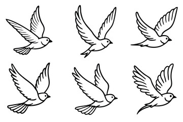 Feathered Flight line art Artwork Depicting Avian Grace