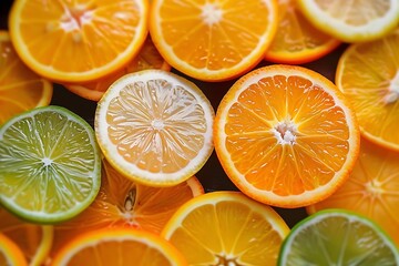 Fototapeta premium Oranges and limes close up 