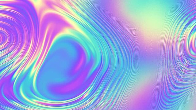 Abstract colorful background - metallic undulating liquid reflecting vibrant surface. 4k looped video. Dark blue abstract liquid surface - Powered by Adobe
