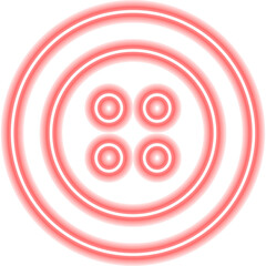 Sewing Button Neon Sign. Illustration of Sewing Handcrafted Handmade Object. Glowing Art.