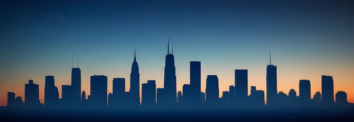 Obraz premium Blue skyline, color gradient background shine bright light , template empty space.