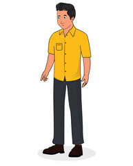 Indian young boy cartoon character design for 2d animation