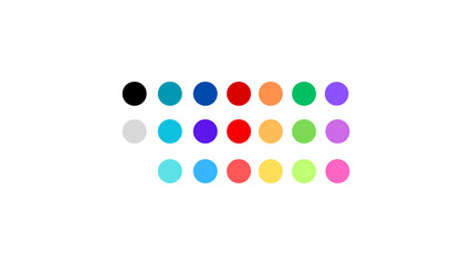 Round Shape Icon Set in White Background PNG