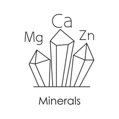 Minerals Icon: Essential Nutrient Vector with editable stroke.
