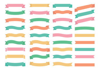 big set of simple colorful ribbons