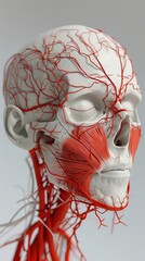 Detailed diagram of human circulatory system, realistic, high detail, studio lighting